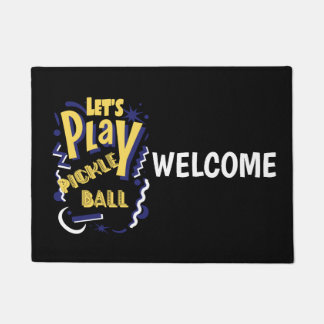 Funny Let's Play Pickleball Party Design Doormat