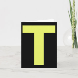 Funny Letter T Green Halloween Costume  Card