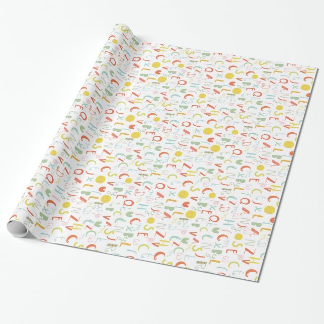 Funny Letters Wrapping Paper (Unrolled)