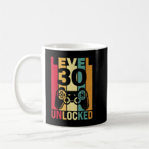 Funny Level 30 Unlocked Him Men BDay Turning 30th  Coffee Mug