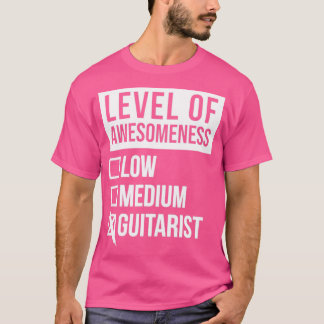 Funny Level Of Awesomeness Low Guitar Guitars Guit T-Shirt