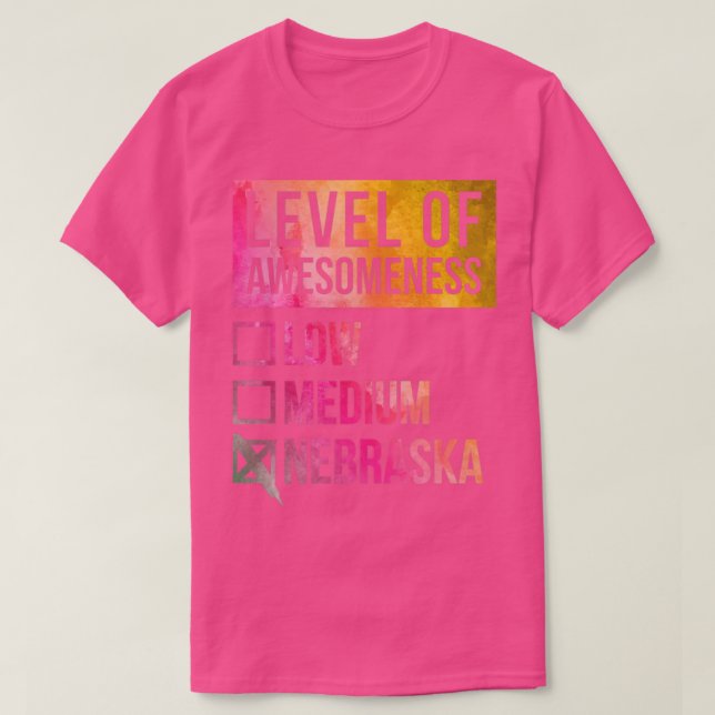 Funny Level Of Awesomeness Low Medium Gift Nebrask T-Shirt (Design Front)