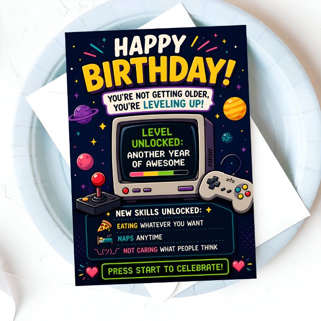 Funny Level Up Gamer Card (Creator Uploaded)