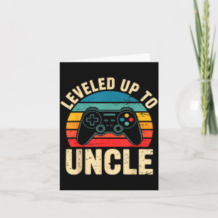 Funny Leveled Up To Uncle Video Gamers Gaming Cute Card