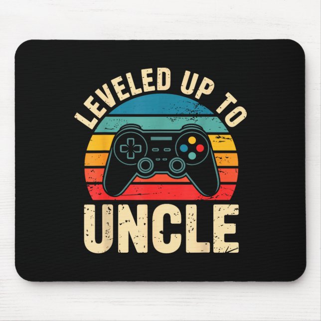 Funny Leveled Up To Uncle Video Gamers Gaming Cute Mouse Pad (Front)
