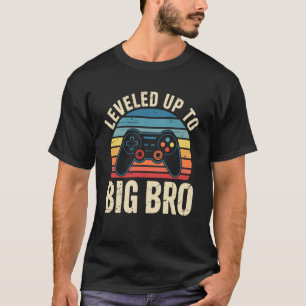 Funny levelled up to Big bro Video Gamers Gaming B T-Shirt