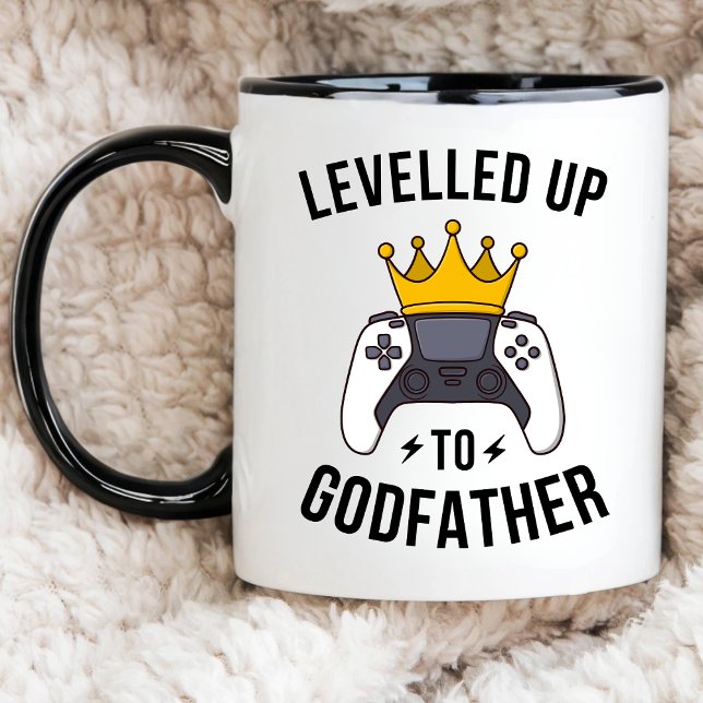 Funny Levelled Up To Godfather Proposal, Gaming Coffee Mug (Creator Uploaded)