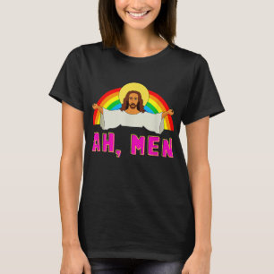 Funny LGBT Ah Man Jesus Gay Pride Rainbow T-Shirt