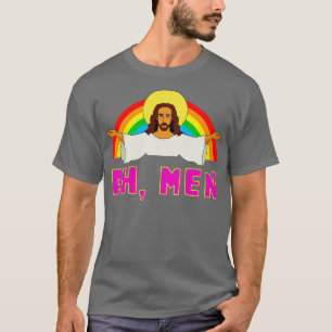 Funny Lgbt Ah Man Jesus Gay Pride Rainbow  T-Shirt