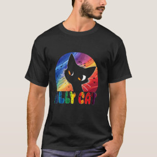 Funny LGBT Ally Cat Rainbow Gay Pride Men Women T-Shirt
