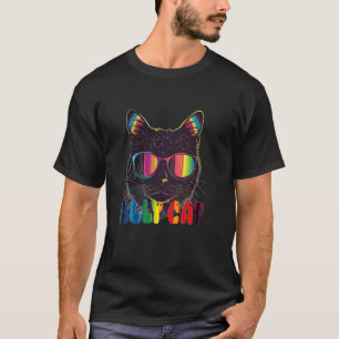 Funny LGBT Ally Cat Rainbow Gay Pride T-Shirt