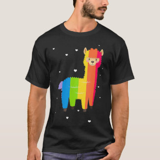 Funny LGBT Flag Llama Gay Lesbian Rainbow T-Shirt