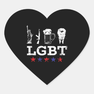 Funny LGBT Liberty Beer Trump Funny LGBT Heart Sticker