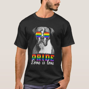 Funny LGBT Pride Love Is Love Boxer Dog T-Shirt