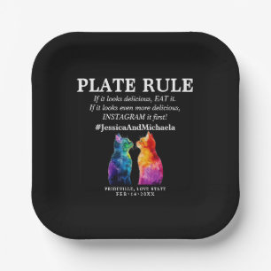 Funny LGBT Purrfectly Yours: A Rainbow Love Story Paper Plate