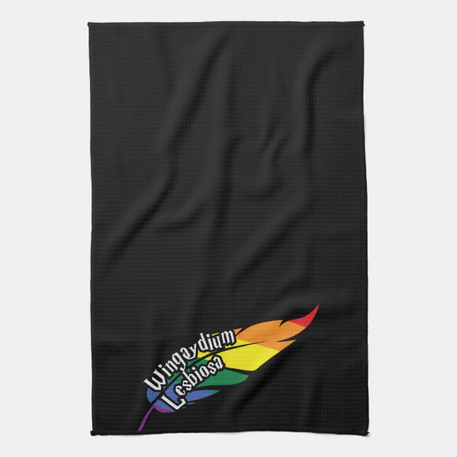 Funny LGBTQ | Play On Words | Pride | Rainbow Tea Towel (Vertical)