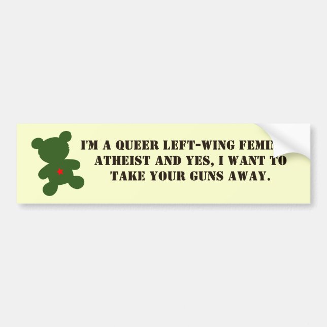 Funny "Liberal" Bumper Sticker (Front)
