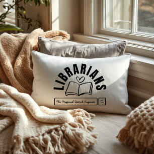 Funny Librarian Humour Book Lovers Gift Lumbar Cushion