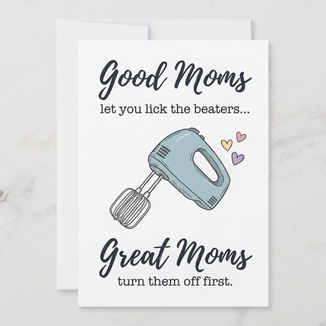 Funny Lick the Beaters Mother’s Day Card (Front)