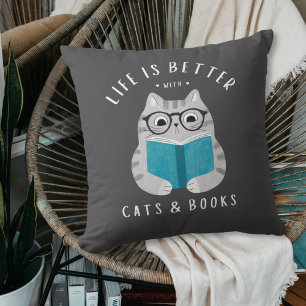 Funny Life is Better with Book Lover Cushion