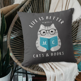 Funny Life is Better with Book Lover Cushion
