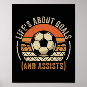 Funny Life’s About Goals And Ists Boys Soccer Kids Poster