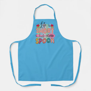 Funny life short lick spoon kitchen apron