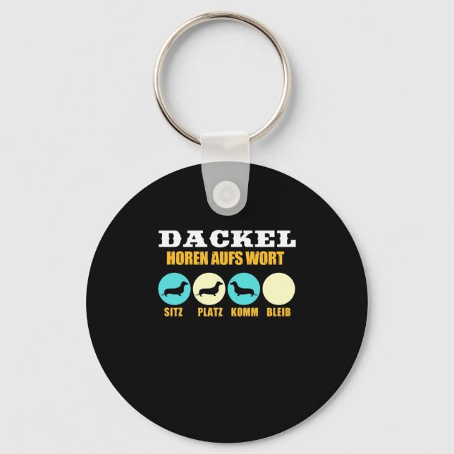 Funny Life With Dachshund Dog Key Ring (Front)