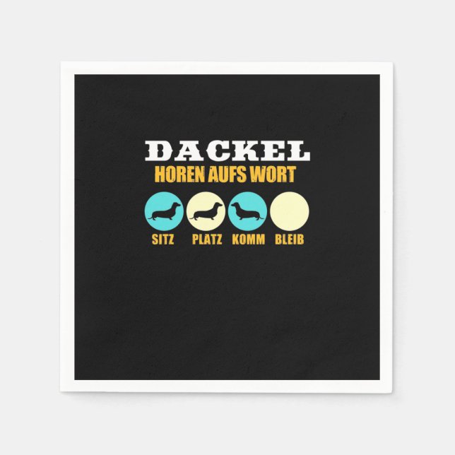 Funny Life With Dachshund Dog Napkin (Front)
