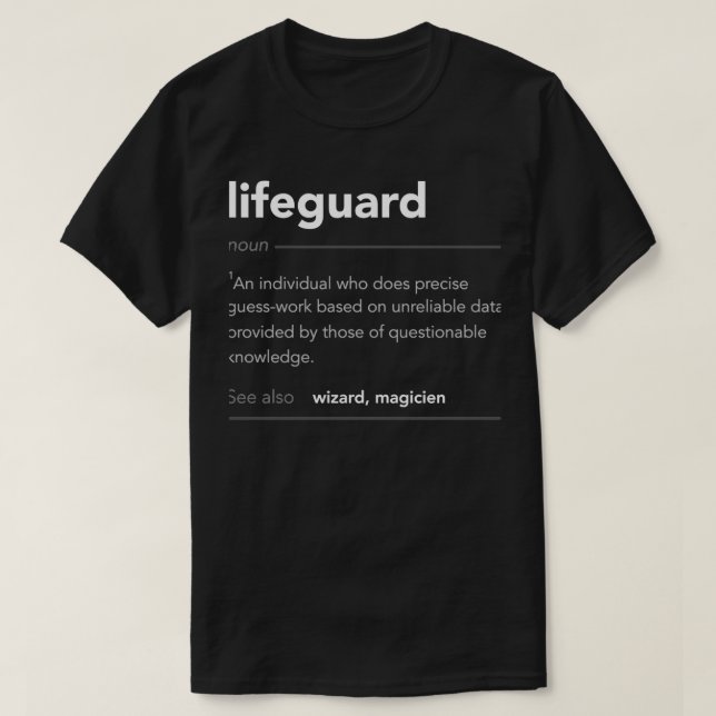 Funny Lifeguard Gift Funny Definition Job Cool Lif T-Shirt (Design Front)