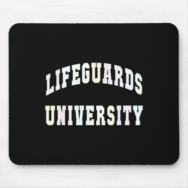 Funny Lifeguards University Beach Trip Swim Vacay  Mouse Pad (Front)