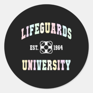 Funny Lifeguards University Family Vacay Swim Crui Classic Round Sticker