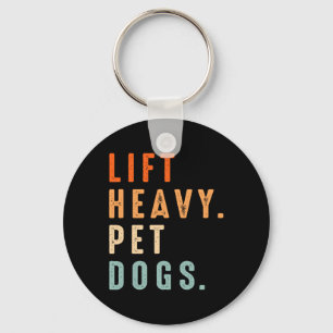 Funny Lift Heavy Pet Dogs Gym Fitness Weight Lifti Key Ring