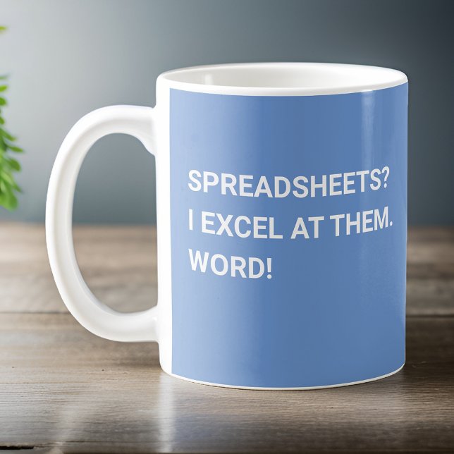 Funny Light Blue Spreadsheet   Coffee Mug (Creator Uploaded)