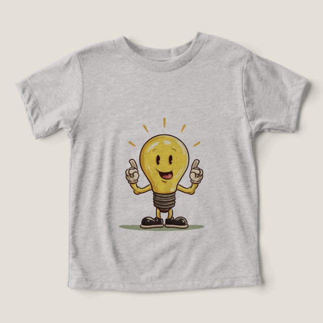 Funny Light Bulb Lamp LED Cartoon T-shirt (Design Front)