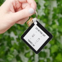 Funny Light Switch Turned On Key Chain