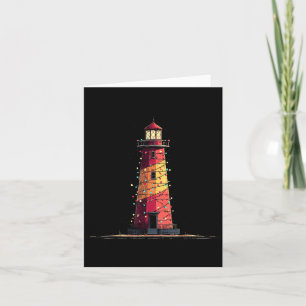 Funny Lighthouse Christmas Graphics Lights Lover Card