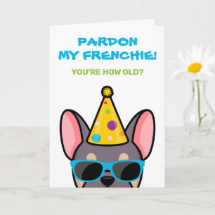Funny Lilac Tan French Bulldog Frenchie Birthday C Card