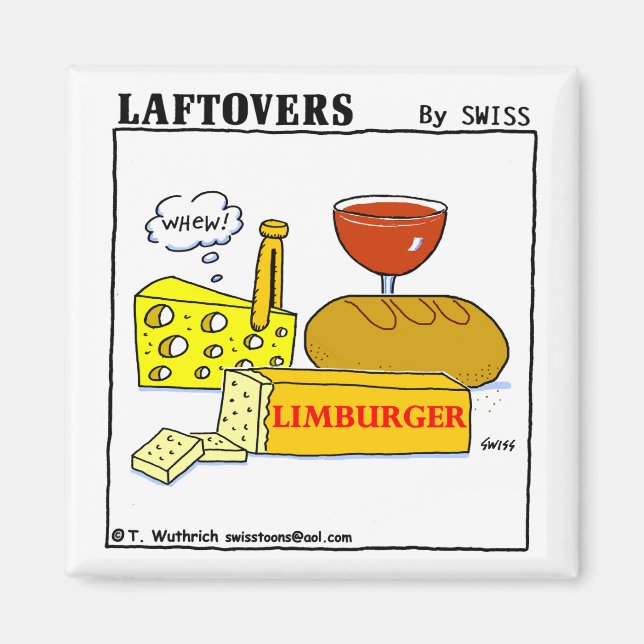 Funny Limburger Smelly Cheese Cartoon Laftovers Magnet (Front)