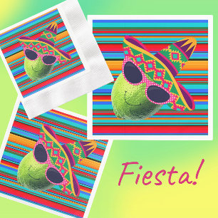 Funny Lime With Sombrero Party Napkin