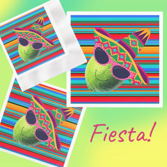 Funny Lime With Sombrero Party Napkin (Cute party napkins!)