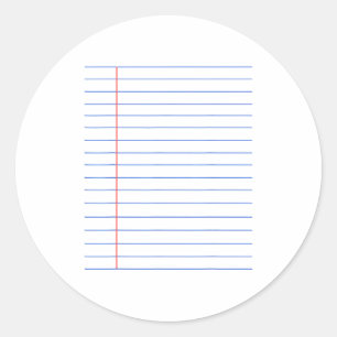 Funny Lined Notebook Paper Matching Group Hallowee Classic Round Sticker