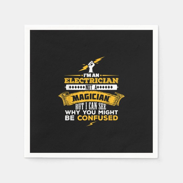 Funny Lineman Gift  An Electrician Napkin (Front)