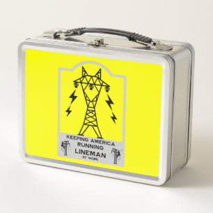 Funny Lineman Mug – Power Lineman Gift – Electric Metal Lunch Box