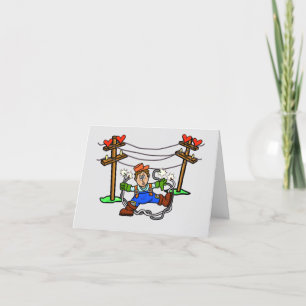 Funny Lineman Romantic Valentine's Day Card