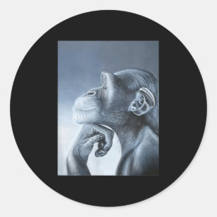 Funny Lion Monkey Meme Ragebait Meme Brainrot Gen  Classic Round Sticker