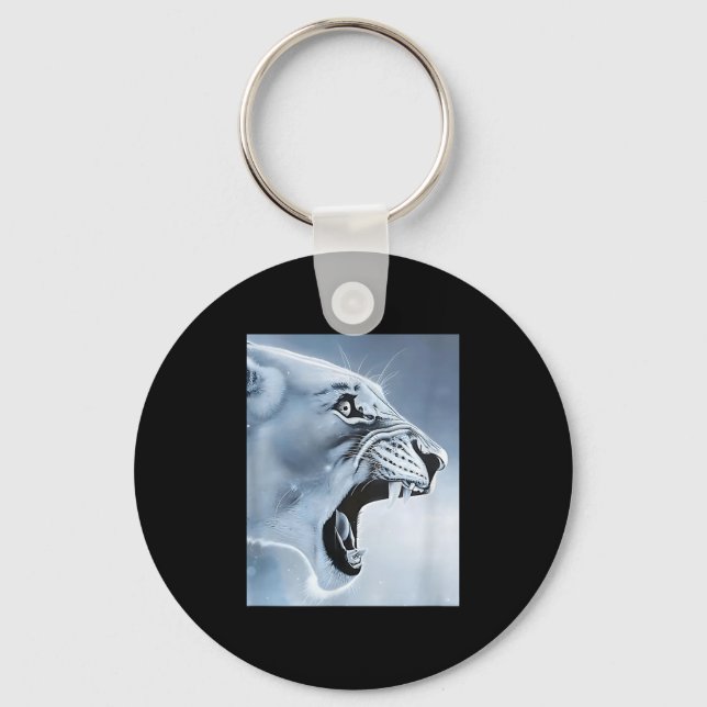 Funny Lion Monkey Meme Ragebait Meme Brainrot Gen  Key Ring (Front)