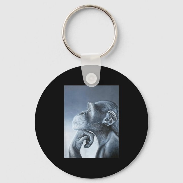 Funny Lion Monkey Meme Ragebait Meme Brainrot Gen  Key Ring (Front)