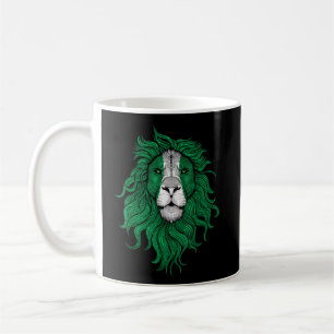 Funny Lion Nigeria Flag Nigerian Lion Coffee Mug