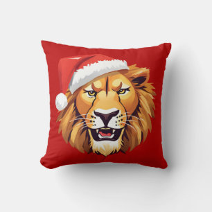 Funny Lion Safari animals Santa Christmas Costume  Cushion